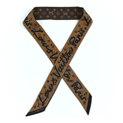 Louis Vuitton Silk Monogram Script BB Bandeau Black 1 of 3