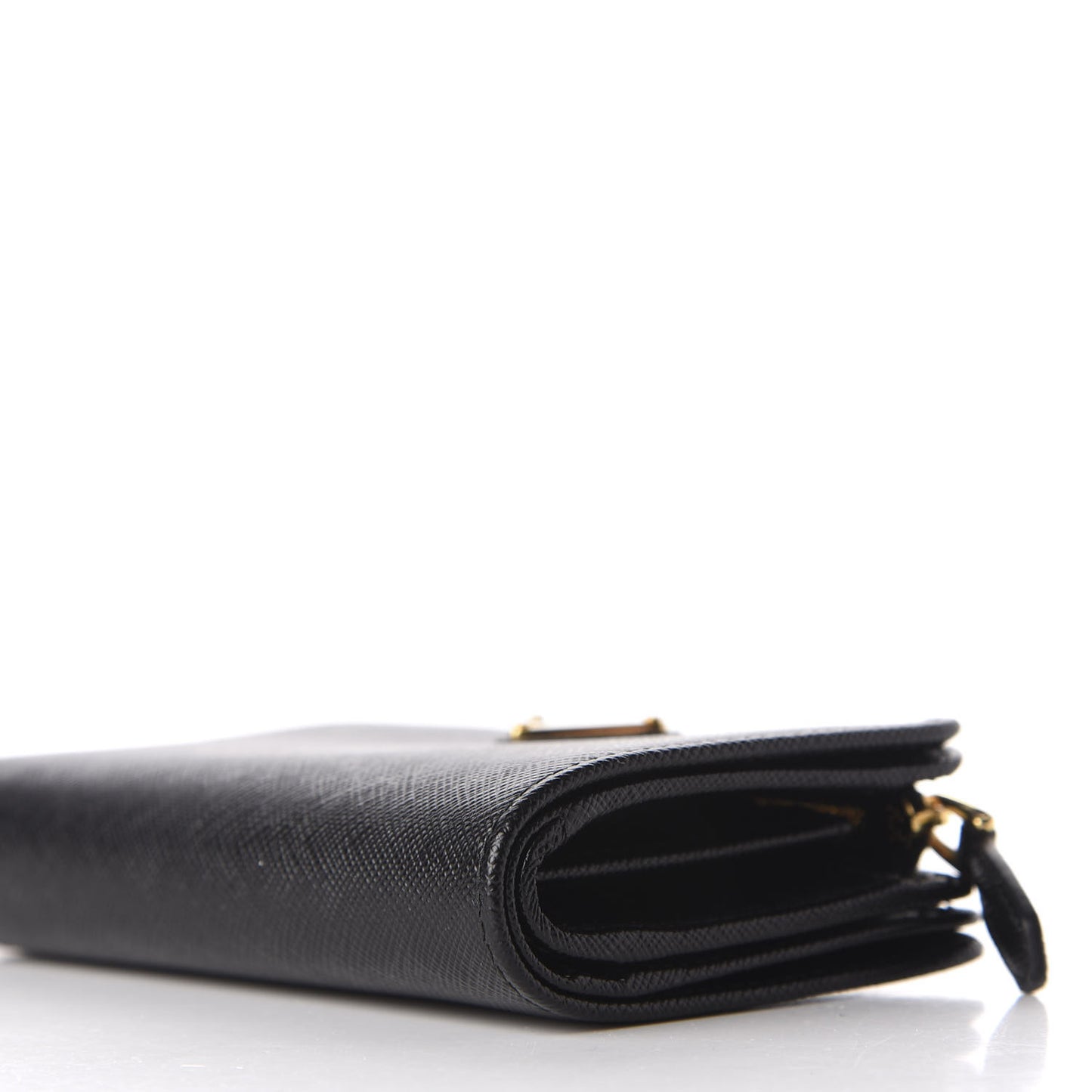 Saffiano Triangle Compact Wallet Black