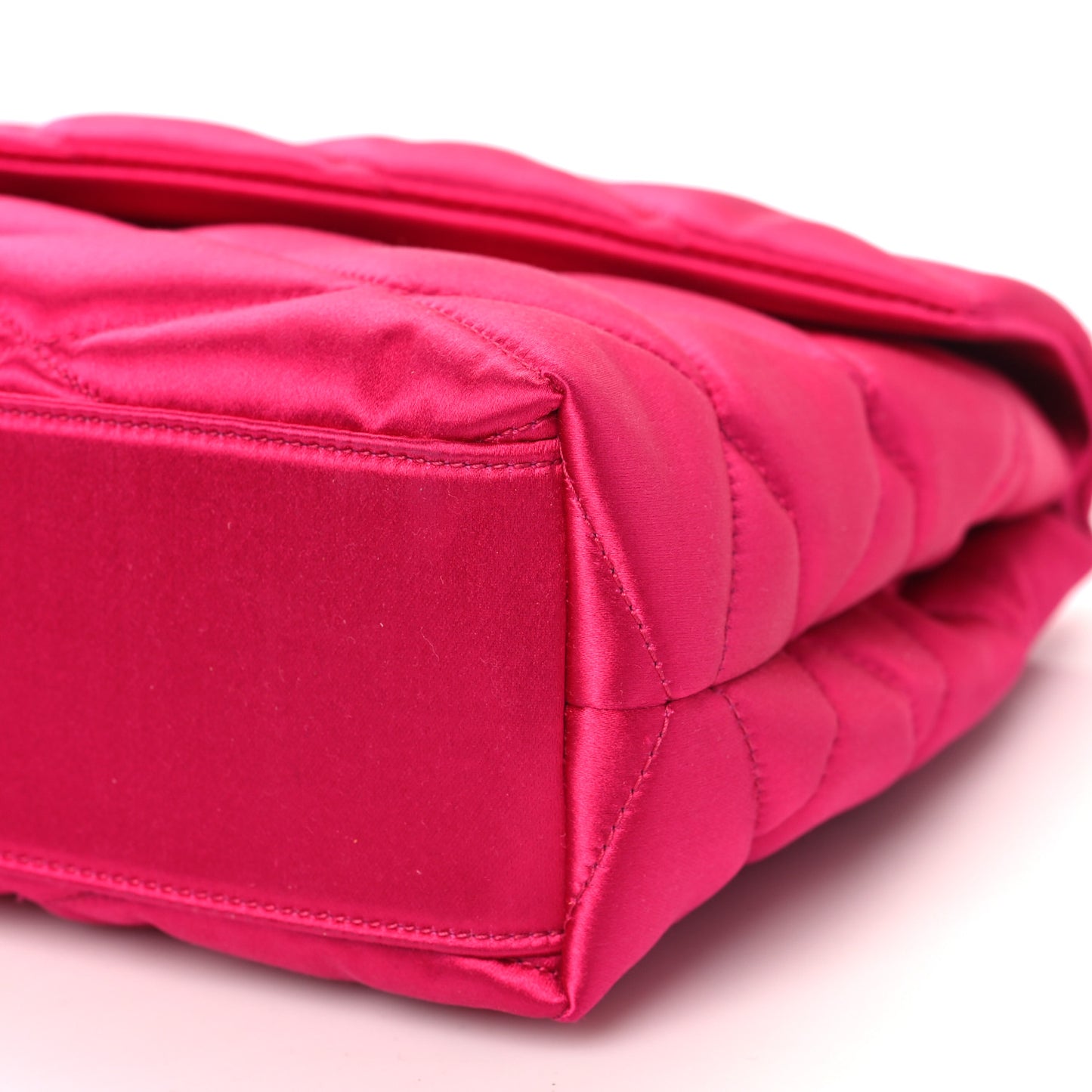 Satin Quilted Sade Puffer Envelope Clutch Bubblegum