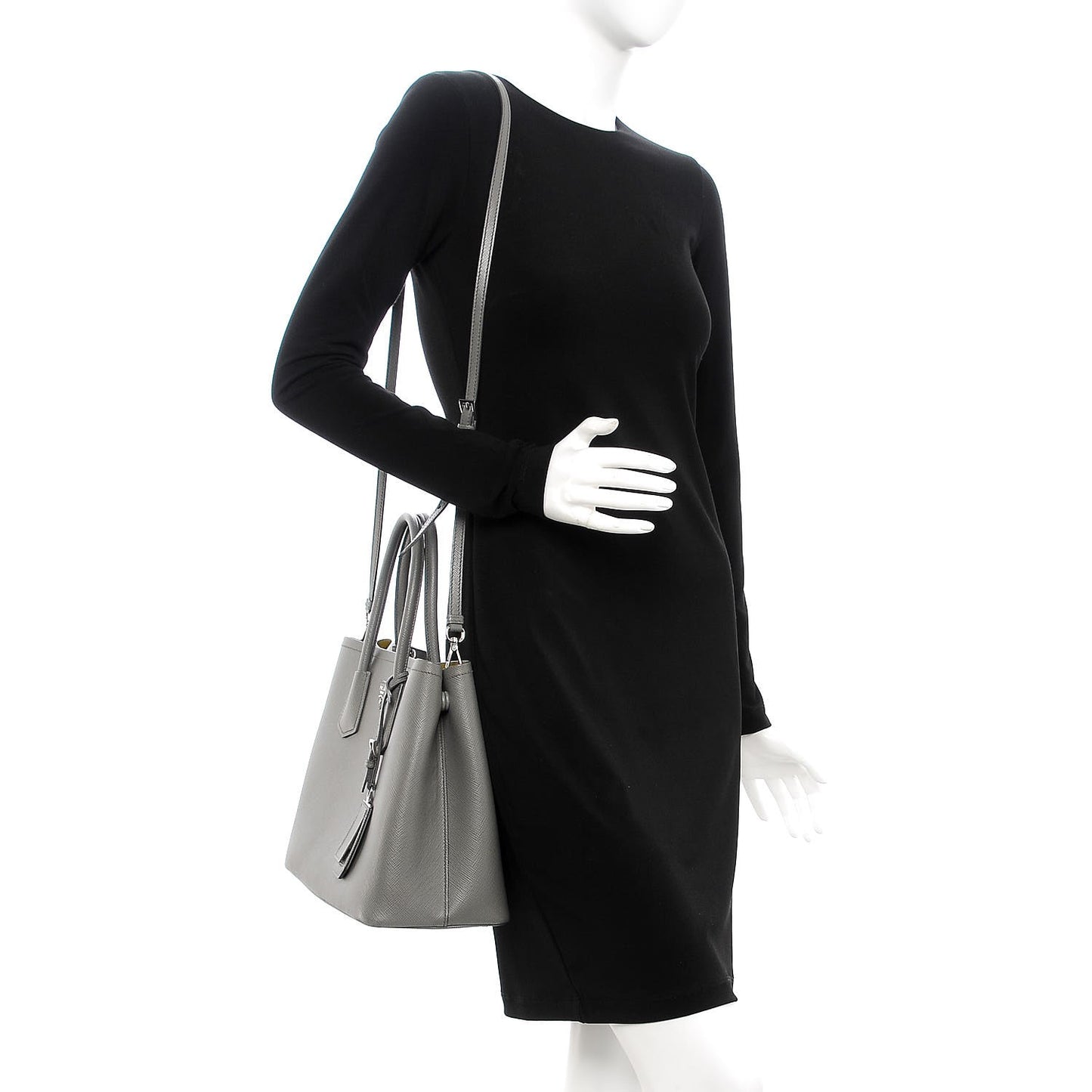 Saffiano Cuir Medium Double Bag Marmo