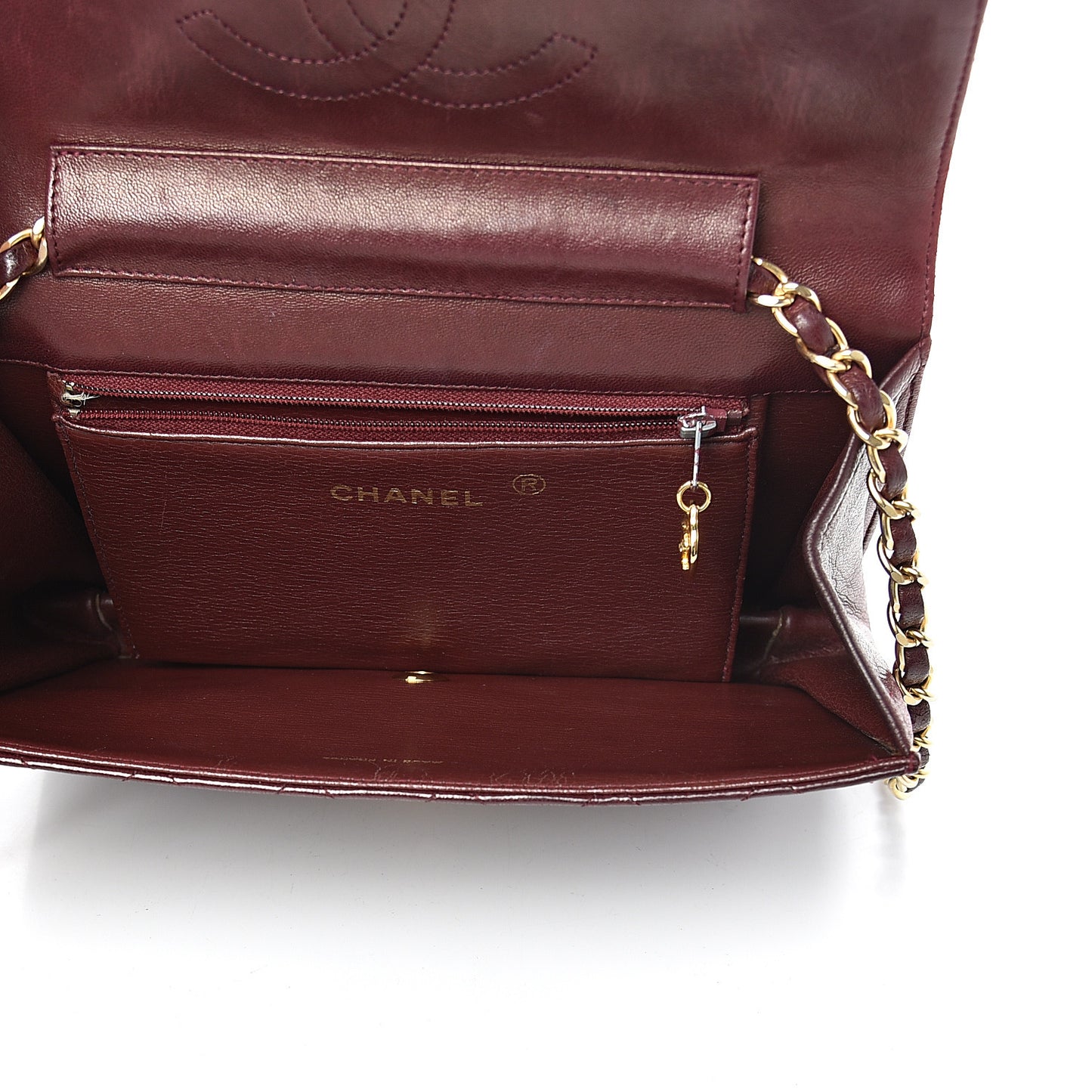Lambskin Quilted Small Single Flap Bordeaux