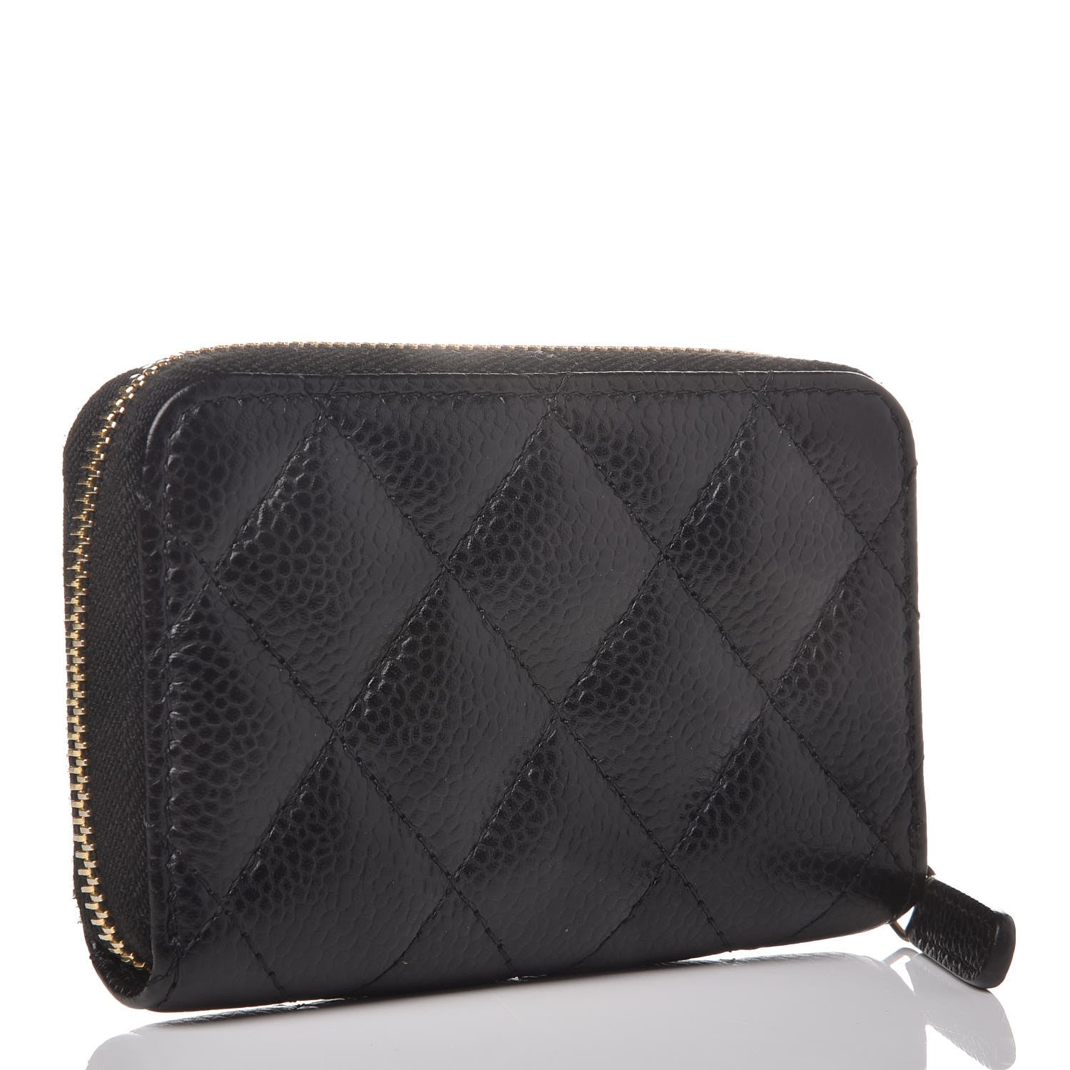 Chanel Caviar Quilted Zip Coin Purse Black 3 of 8