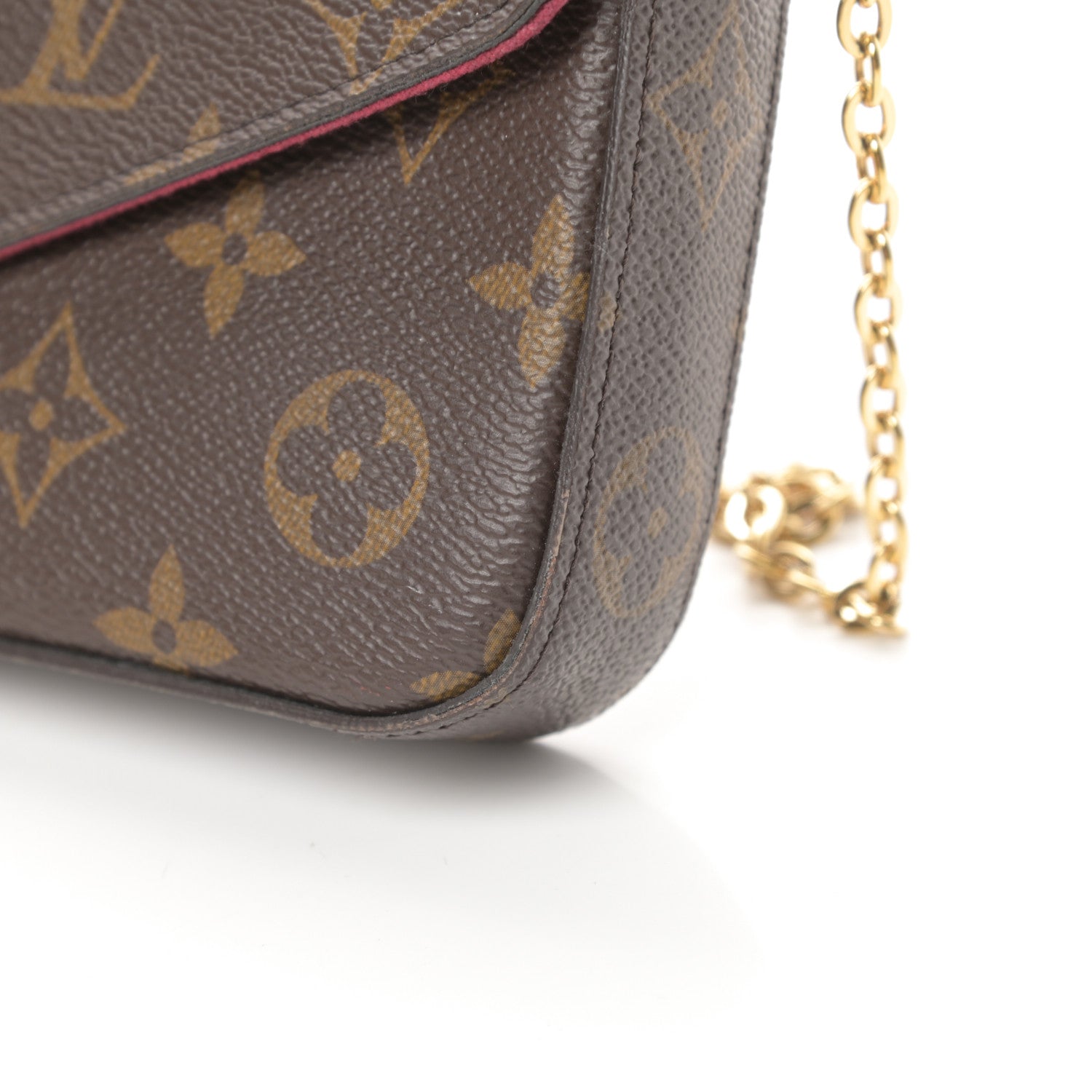 Louis Vuitton Monogram Pochette Felicie Chain Wallet Fuchsia 20 of 20