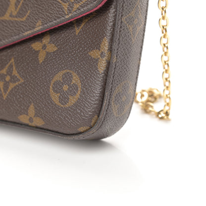 Louis Vuitton Monogram Pochette Felicie Chain Wallet Fuchsia 20 of 20