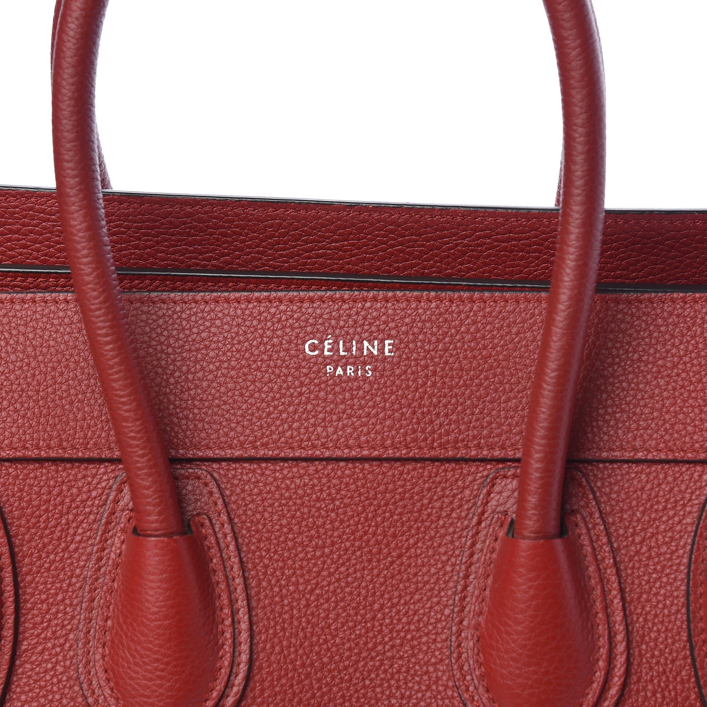 Drummed Calfskin Micro Luggage Merlot