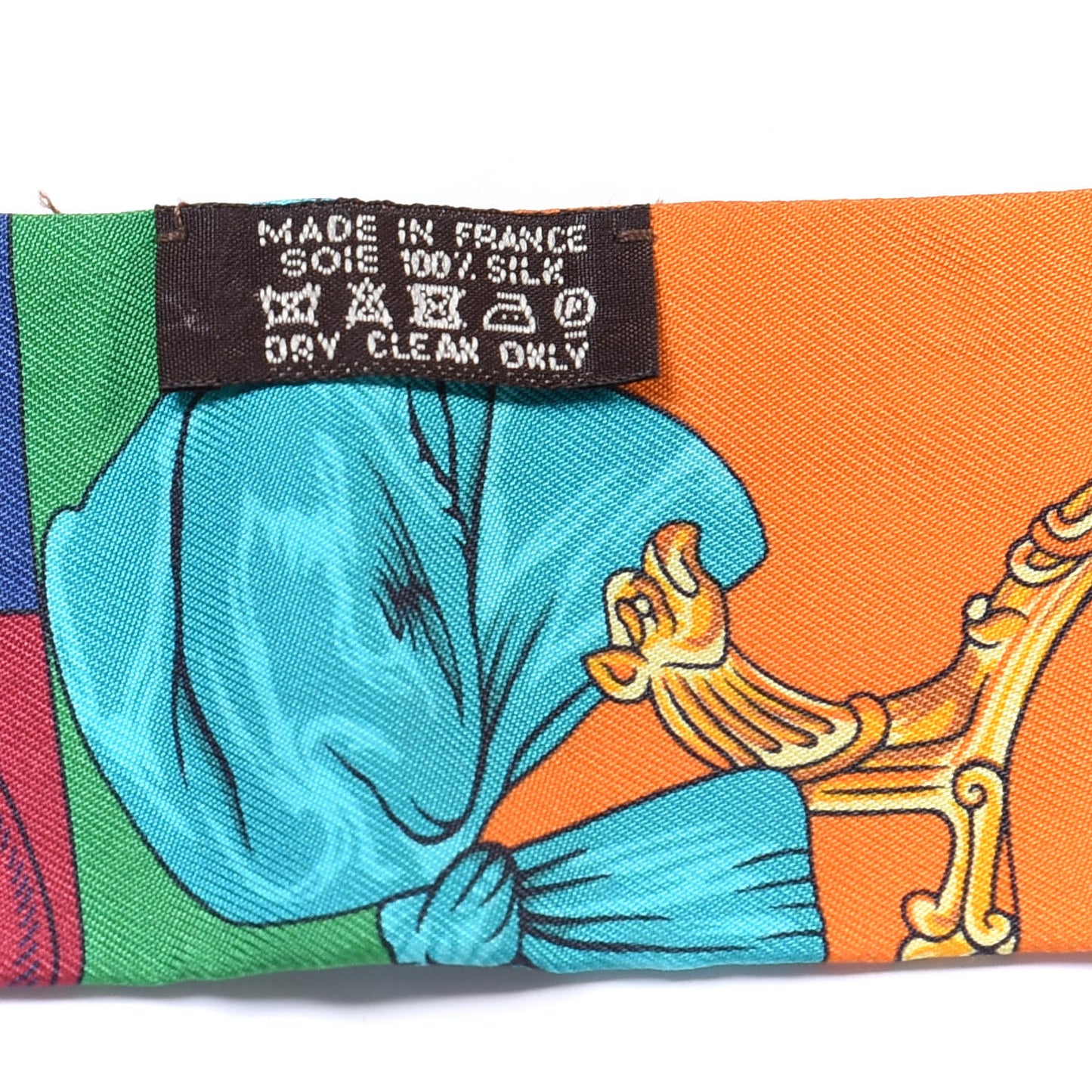 Silk Cavalleria D'Etriers Twilly Emeraude Orange Turquoise