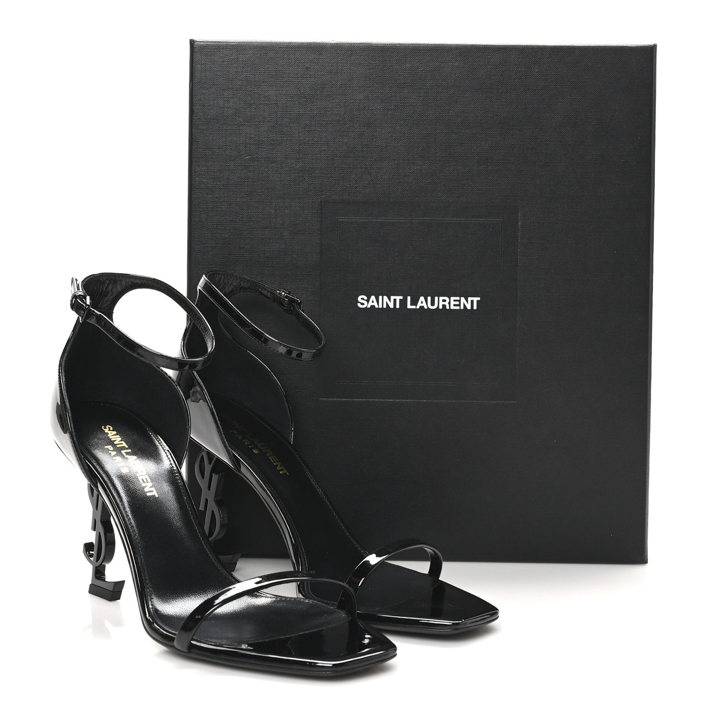 Patent Calfskin Opyum 85 Sandals 37 Black