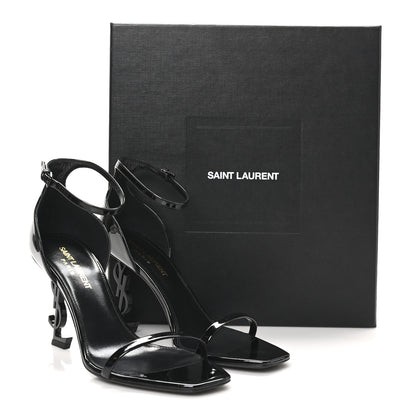 Saint Laurent Patent Calfskin Opyum 85 Sandals 37 Black 9 of 9