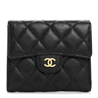 Chanel Caviar Quilted Compact Flap Wallet Black 1 of 8