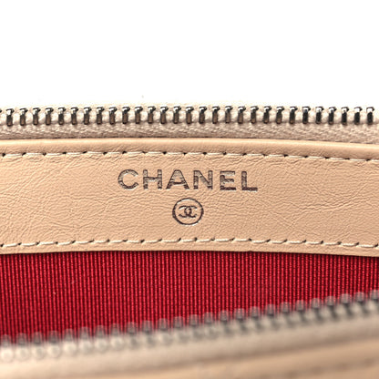Chanel Aged Calfskin Quilted Small Gabrielle Clutch With Chain Beige Black 6 of 11