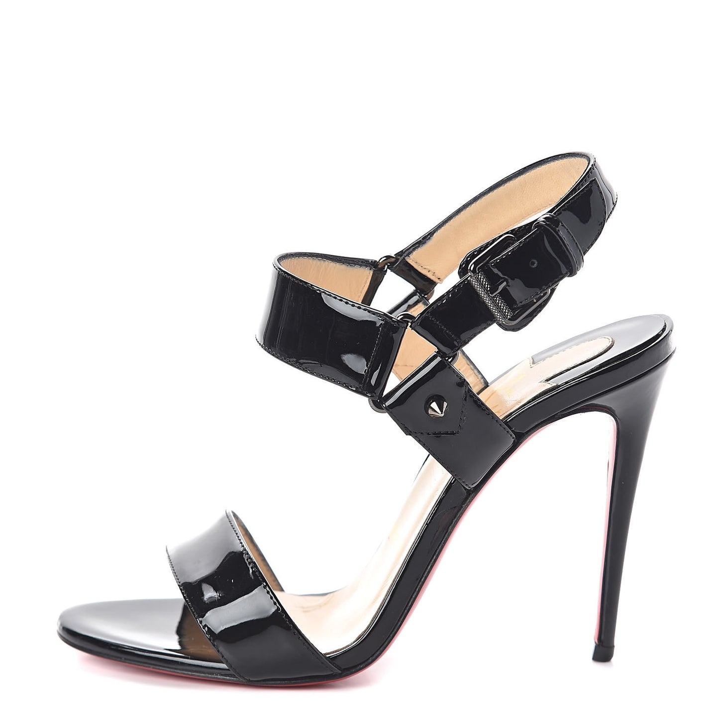 Patent Sova Heel 100 Sandals 35.5 Black