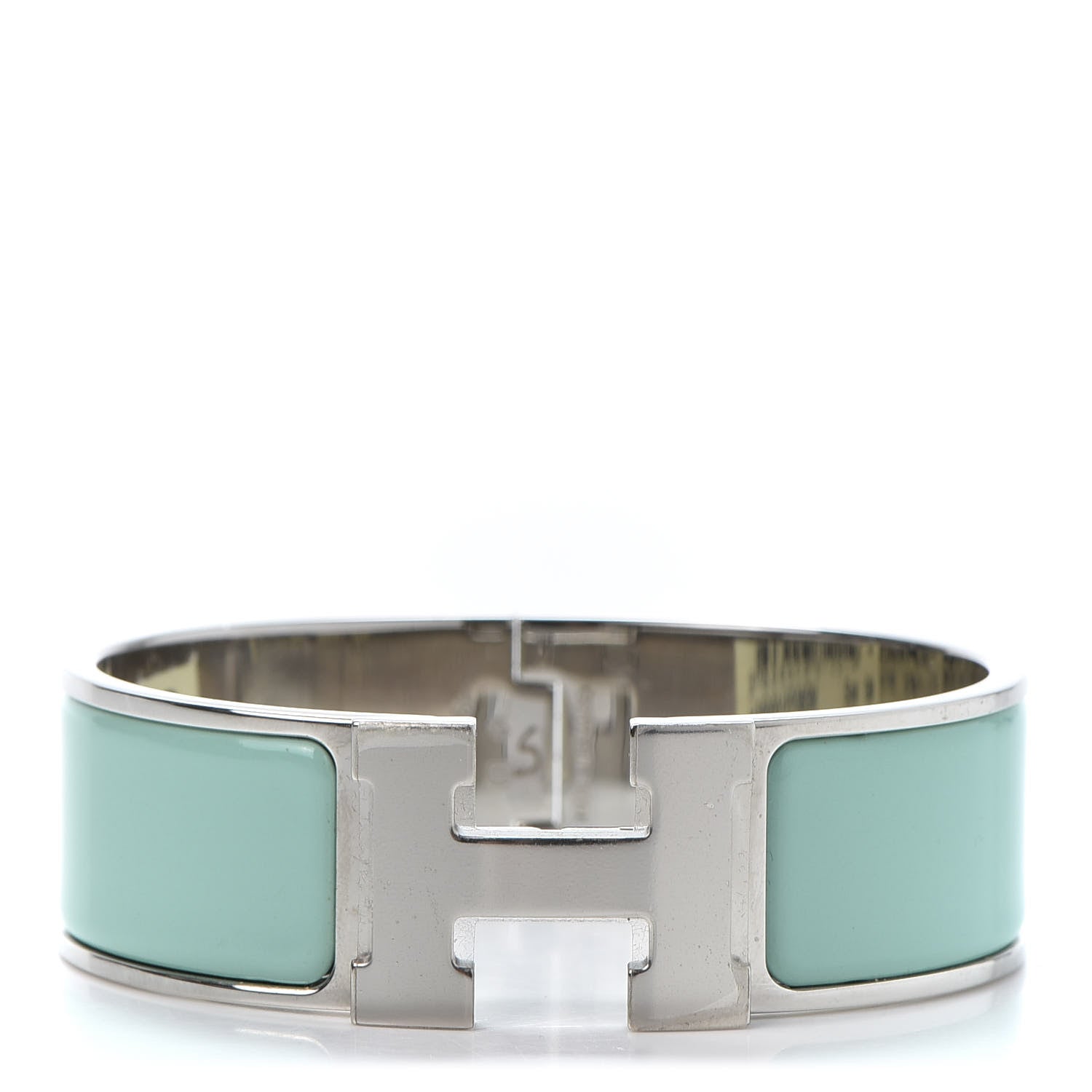 Hermes Enamel Wide Clic Clac H Bracelet GM Lagon 1 of 4