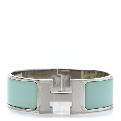 Hermes Enamel Wide Clic Clac H Bracelet GM Lagon 1 of 4