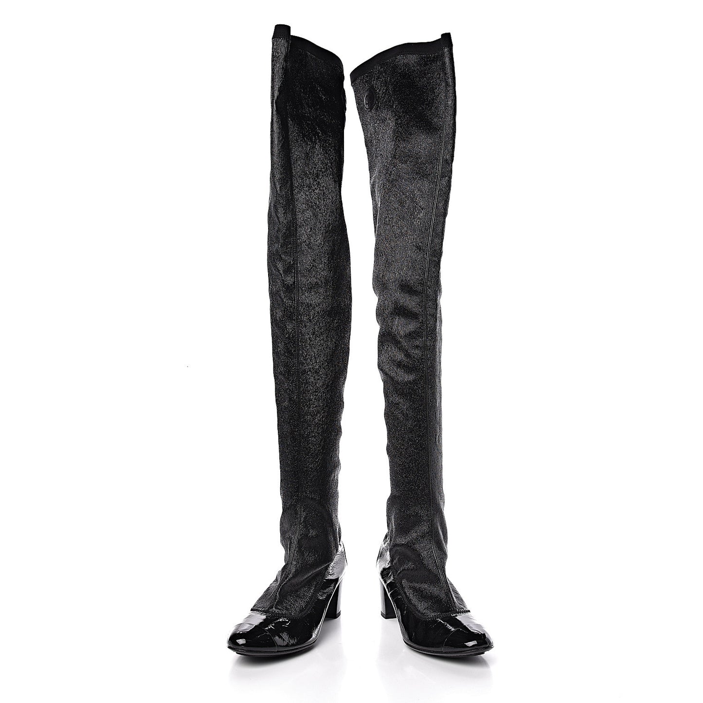 Patent Over The Knee Boots 38.5 Black