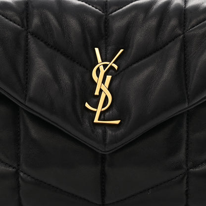 Saint Laurent Lambskin Quilted Toy Loulou Puffer Monogram Chain Satchel Black 8 of 10