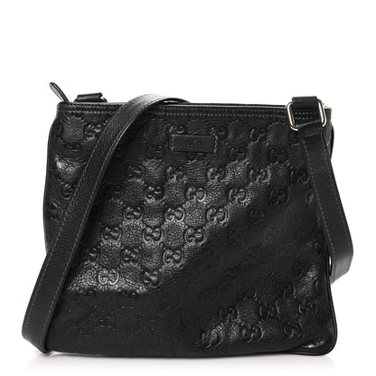 Gucci Guccissima Small Flat Messenger Bag Dark Brown 1 of 10