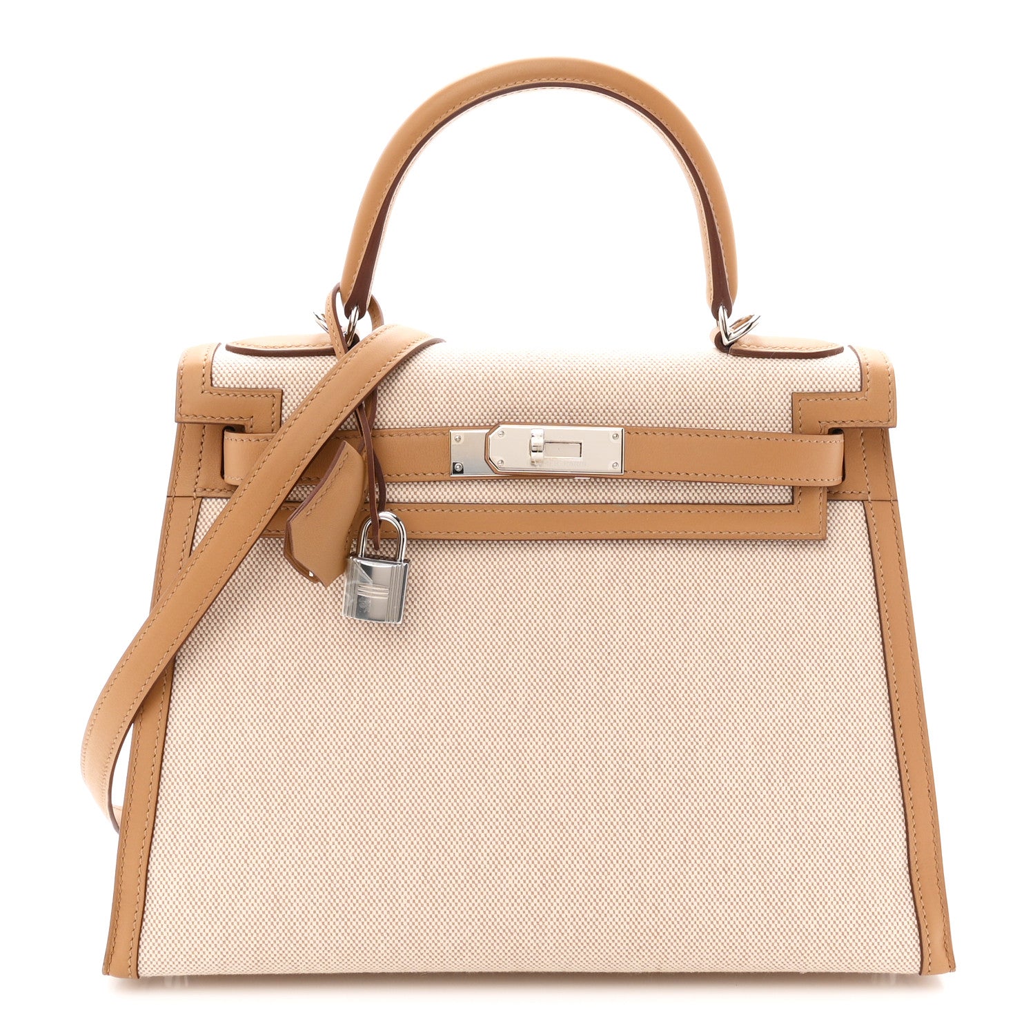 Hermes Toile H Swift Kelly Sellier 28 Ecru Biscuit 1 of 11