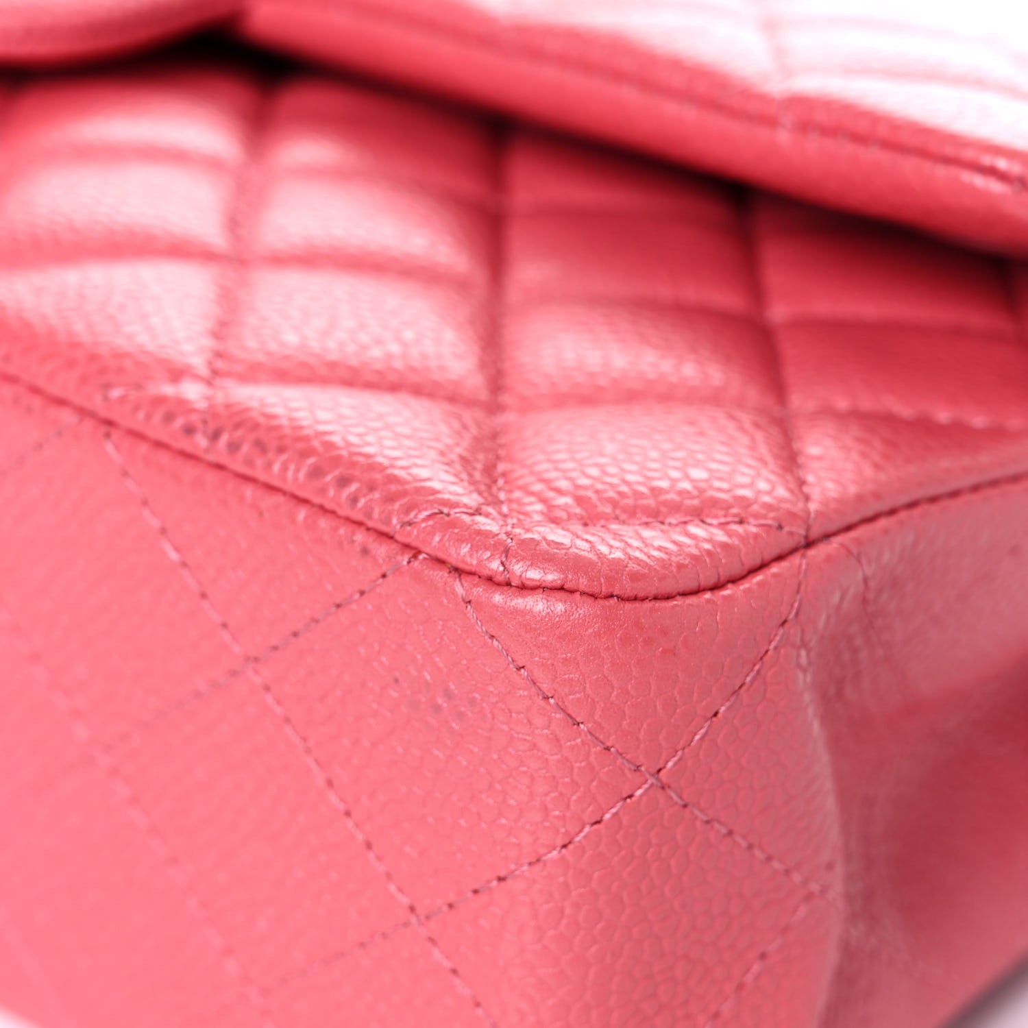 Chanel Metallic Caviar Quilted Medium Double Flap Pink 9 of 13