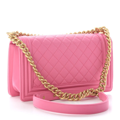 Chanel Calfskin Quilted Medium Boy Flap Pink 3 of 9