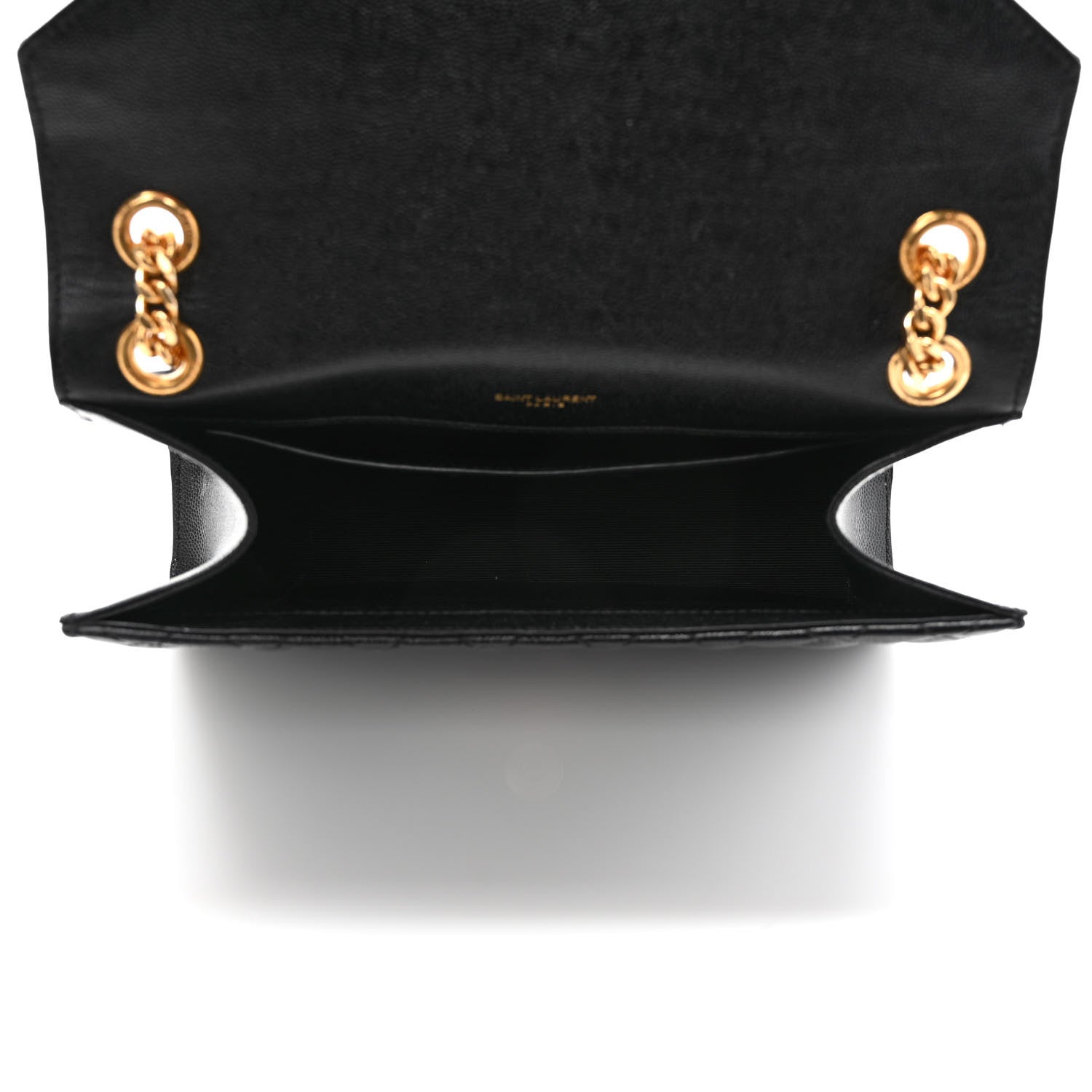 Saint Laurent Grain De Poudre Textured Mixed Matelasse Triquilt Medium Monogram Satchel Black 5 of 8