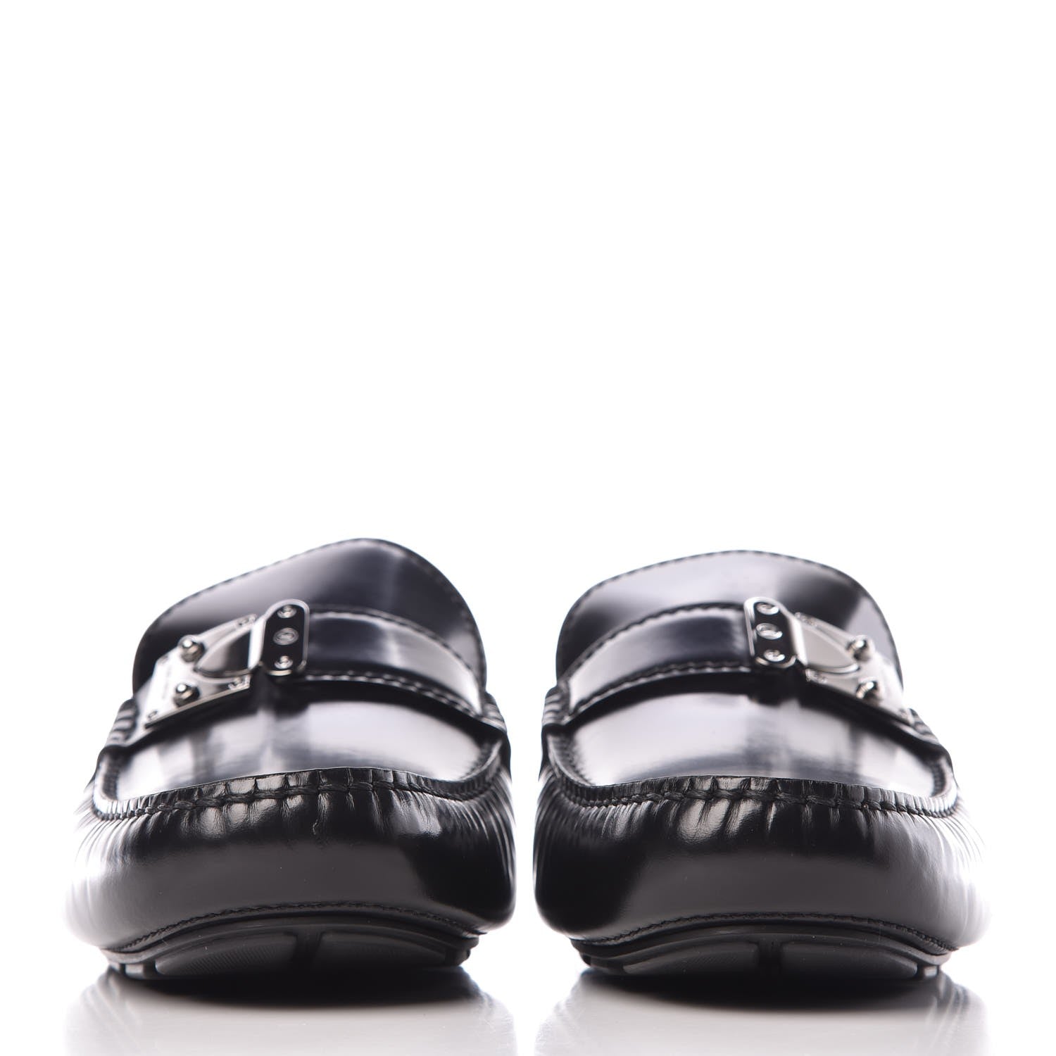Louis Vuitton Calfskin Racetrack Moccasin Loafers 10.5 Black 2 of 8