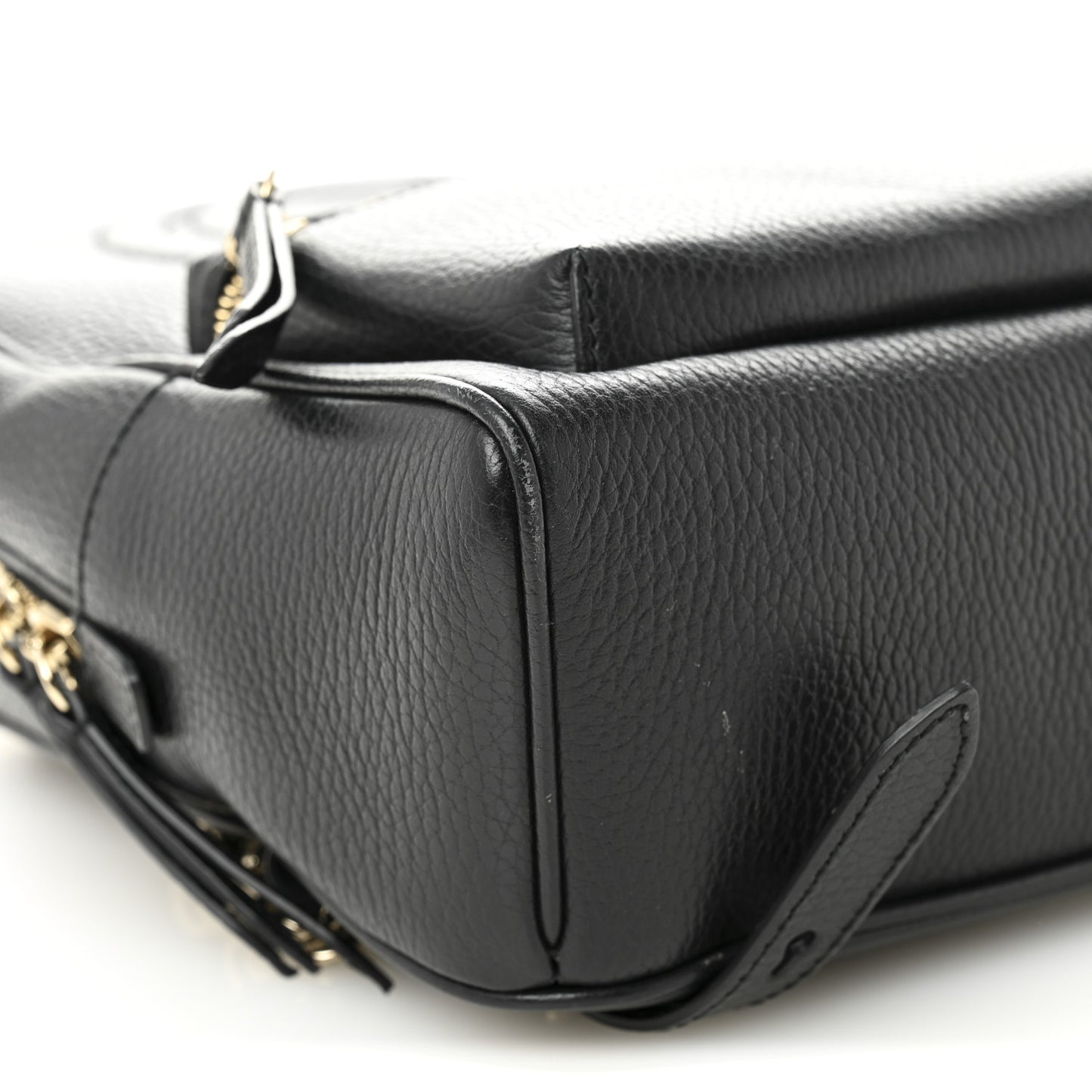 Pebbled Calfskin Soho Chain Backpack Black