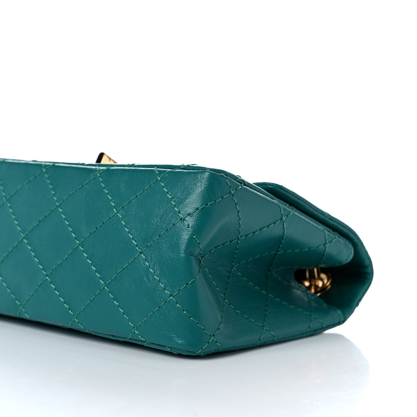Aged Calfskin Quilted 2.55 Reissue Mini Flap Green