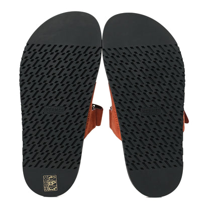 Hermes Suede Goatskin Womens Chypre Sandals 37.5 Orange Canyon 5 of 9