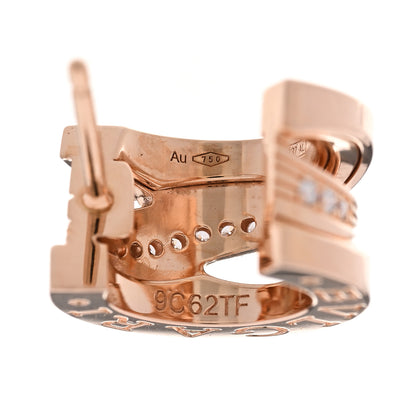 Bulgari 18K Rose Gold Diamond B.Zero1 Legend Hoop Earrings 5 of 7