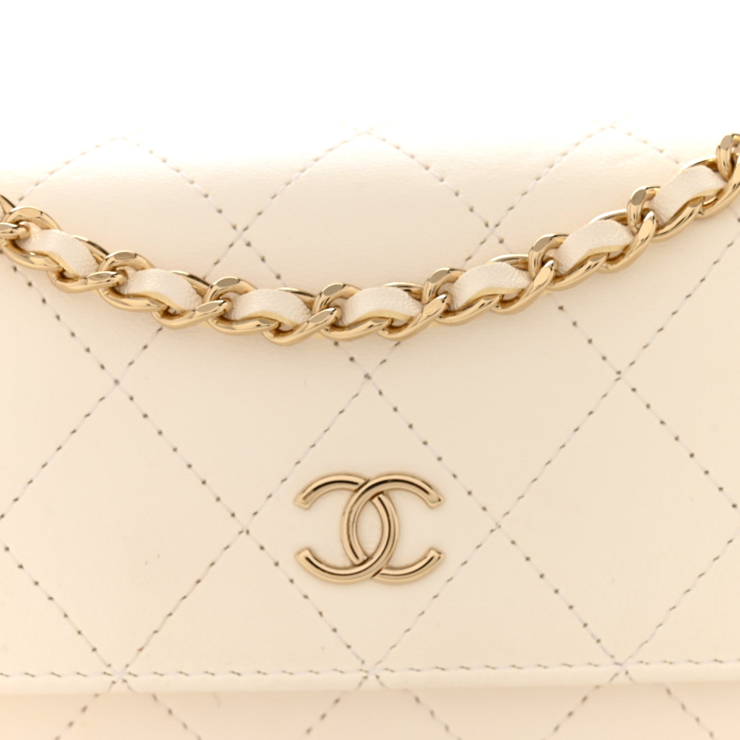 Chanel Calfskin Diamond Stitched Chain Around Flap Phone Holder