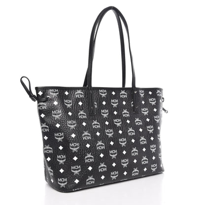 MCM Visetos Medium Reversible Shopper Tote Black 7 of 17