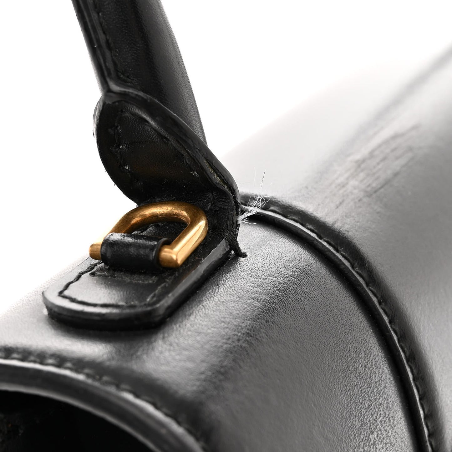 Shiny Box Calfskin Medium Hourglass Top Handle Bag Black