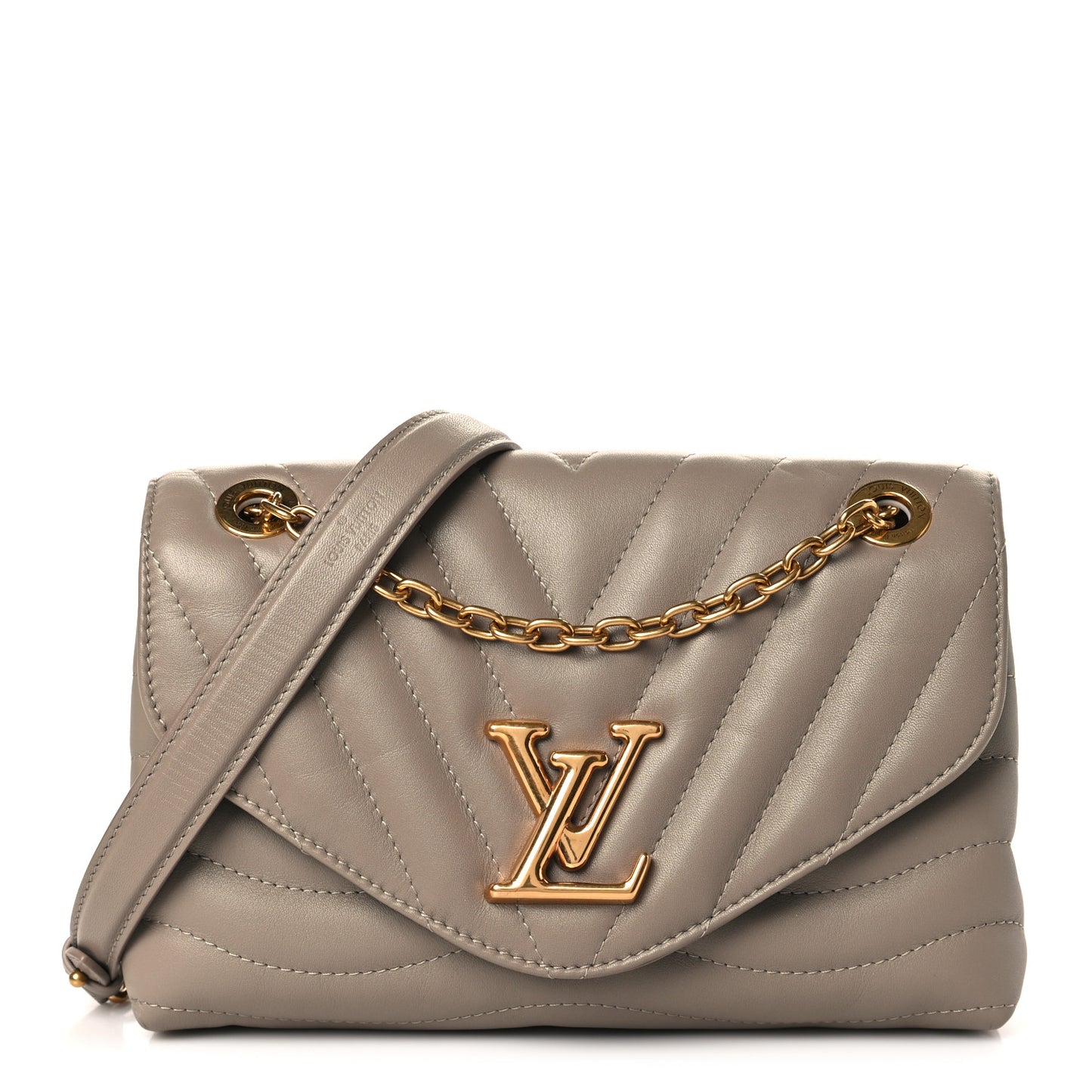 Calfskin LV New Wave Chain Bag Taupe