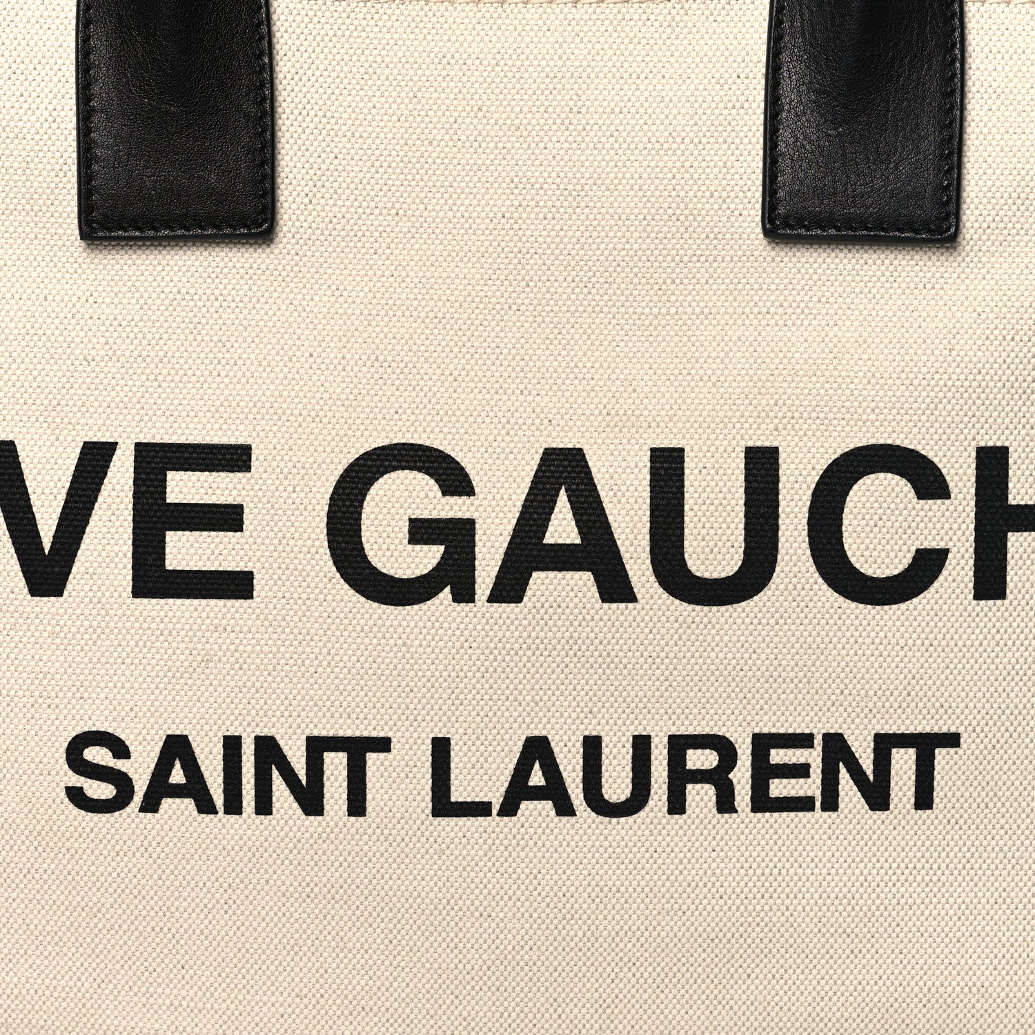 Saint Laurent Linen Calfskin Rive Gauche Tote Optic White 8 of 10