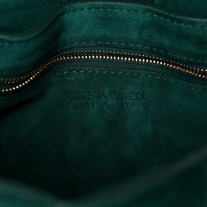 Bottega Veneta Suede Maxi Intrecciato Padded Chain Cassette Crossbody Bag Emerald Green 6 of 12