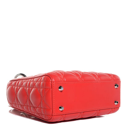 Christian Dior Lambskin Cannage Mini Lady Dior Vermillion 4 of 9