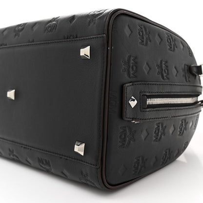 MCM Calfskin Ottomar Monogram Essential Boston Bag Black 9 of 12
