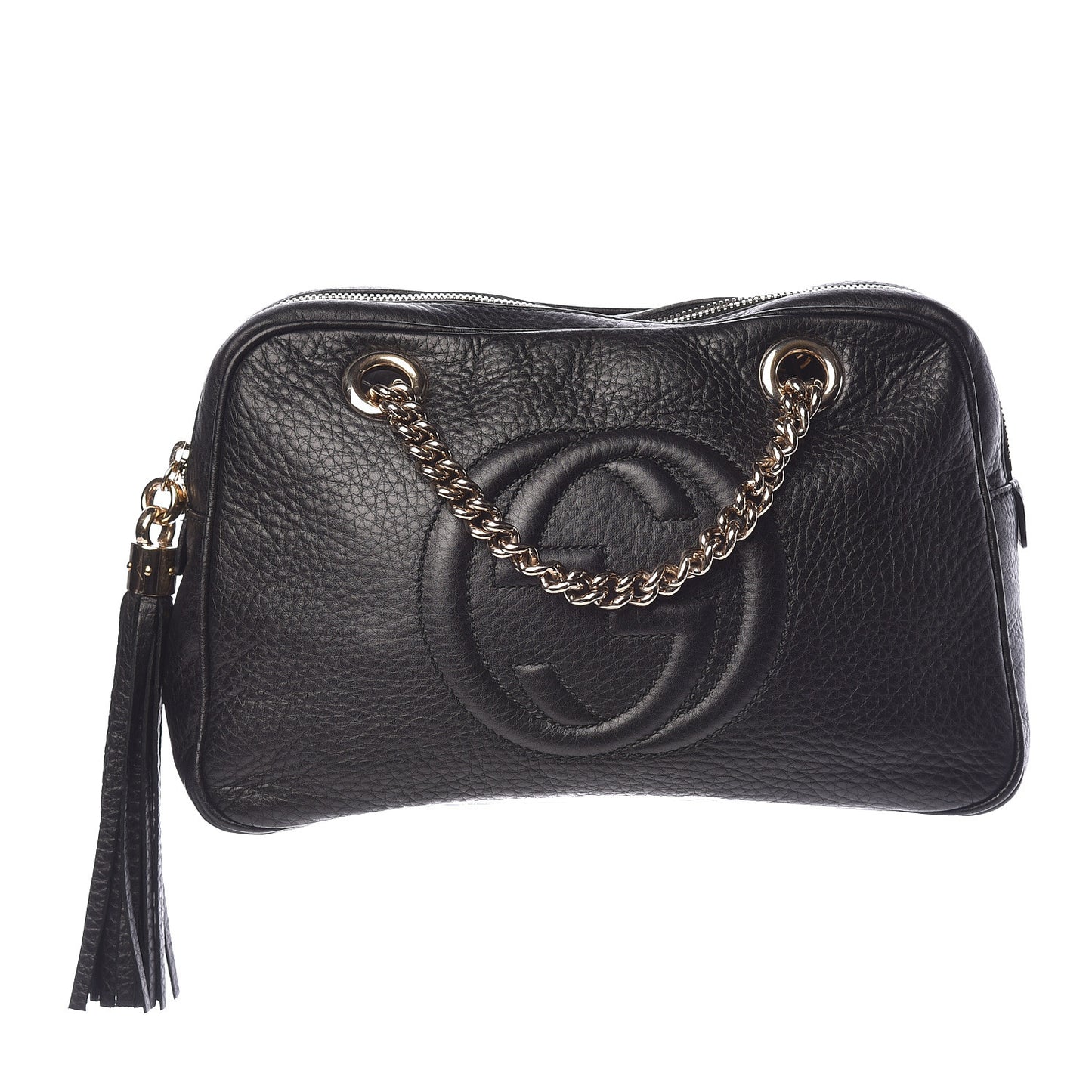 Pebbled Calfskin Small Soho Bowler Black