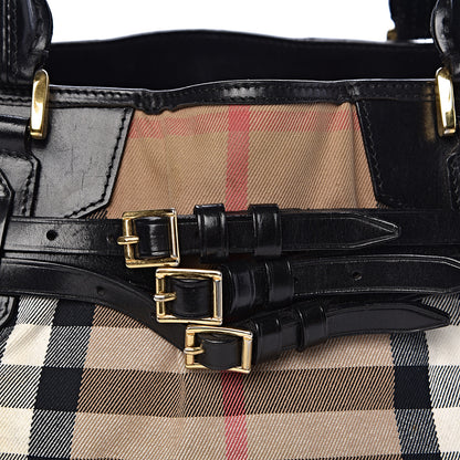 Burberry House Check Bridle Calfskin Medium Lynher Tote Black 15 of 15