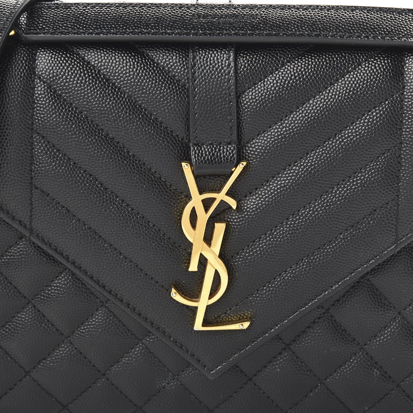 Grain De Poudre Textured Mixed Matelasse Triquilt Medium Monogram Satchel Black