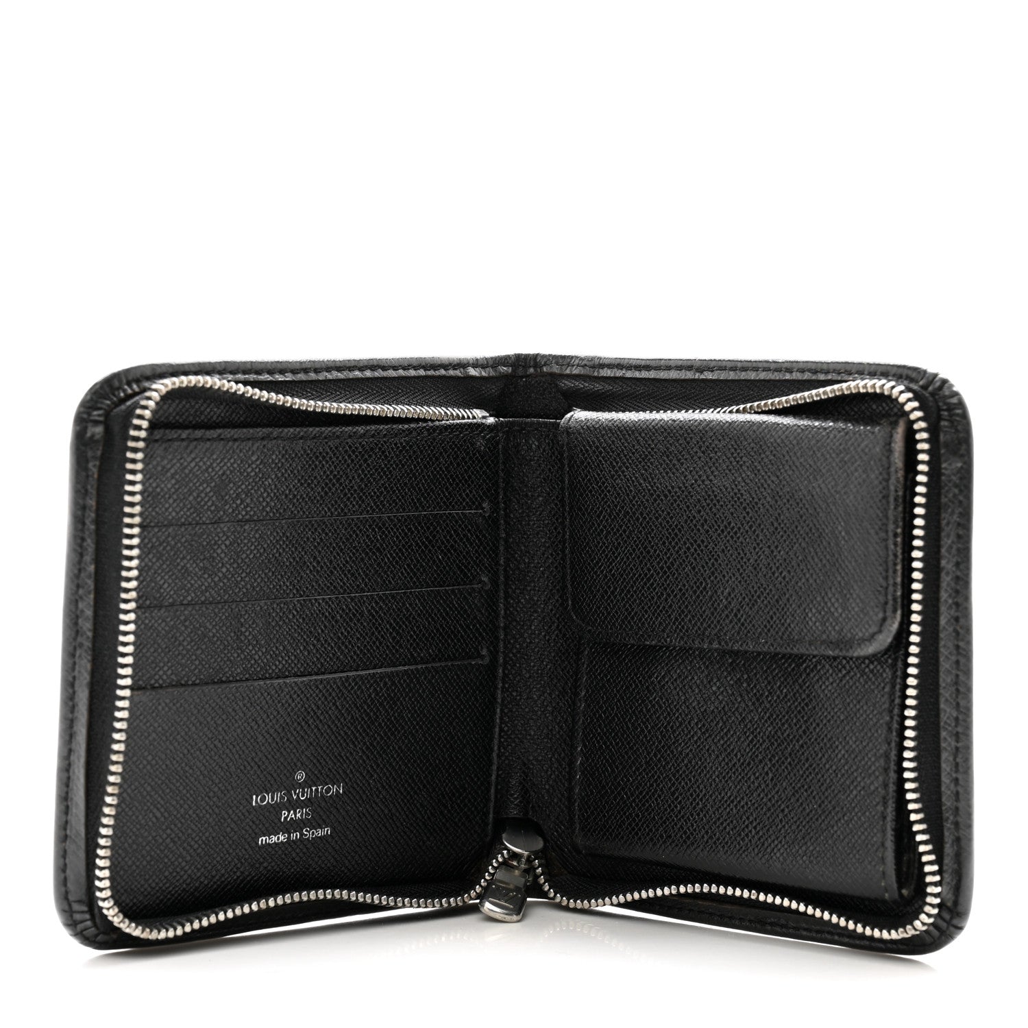 Louis Vuitton Taiga Zip Wallet Black 5 of 10