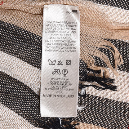 Burberry Merino Wool Cashmere Giant Check Lightweight Scarf Camel 4 of 5