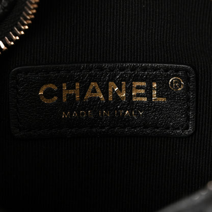 Chanel Shiny Crumpled Lambskin Quilted Small Preppy Pocket Camera Case Black 6 of 9
