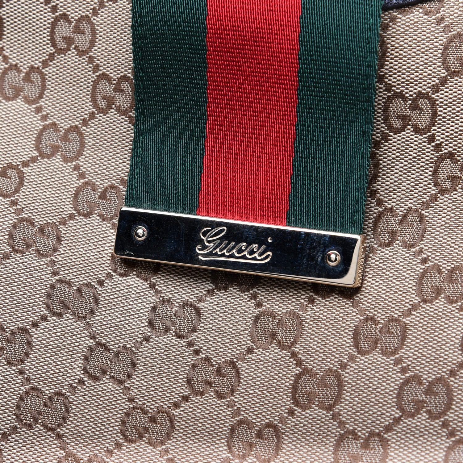 Gucci Monogram Large New Ladies Web Hobo Dark Brown 13 of 14
