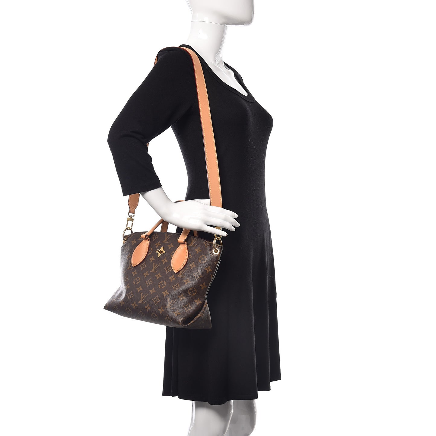 Monogram Flower Zipped Tote PM Beige