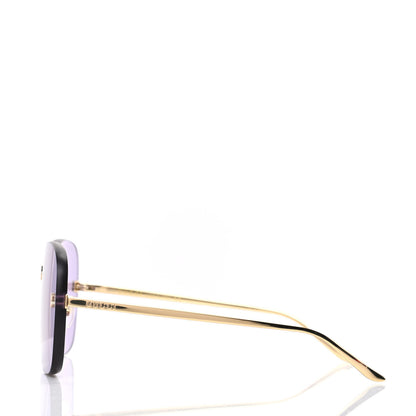Gucci Acetate Metal Rimless Sunglasses GG0355S Gold Purple 3 of 8