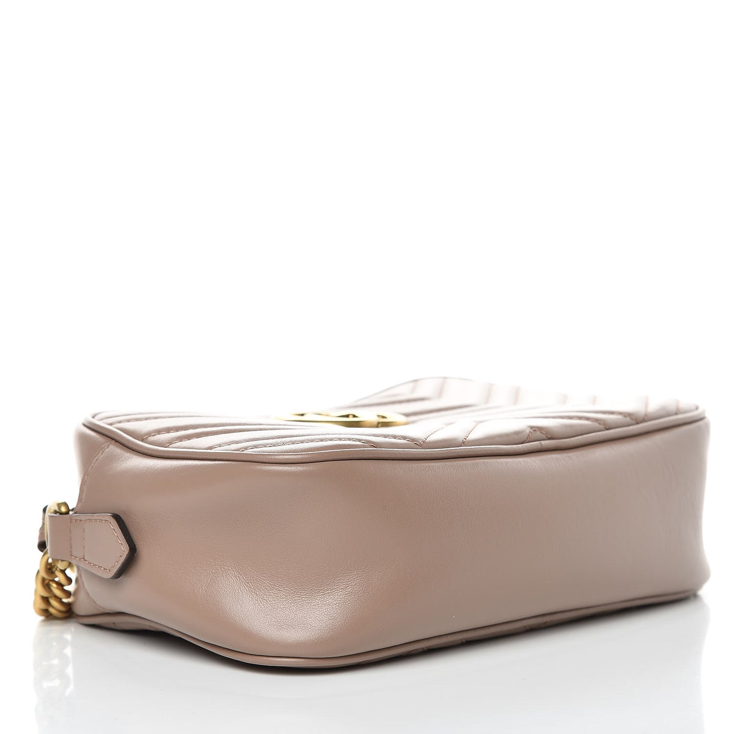 Calfskin Matelasse Small GG Marmont Chain Shoulder Bag Taupe