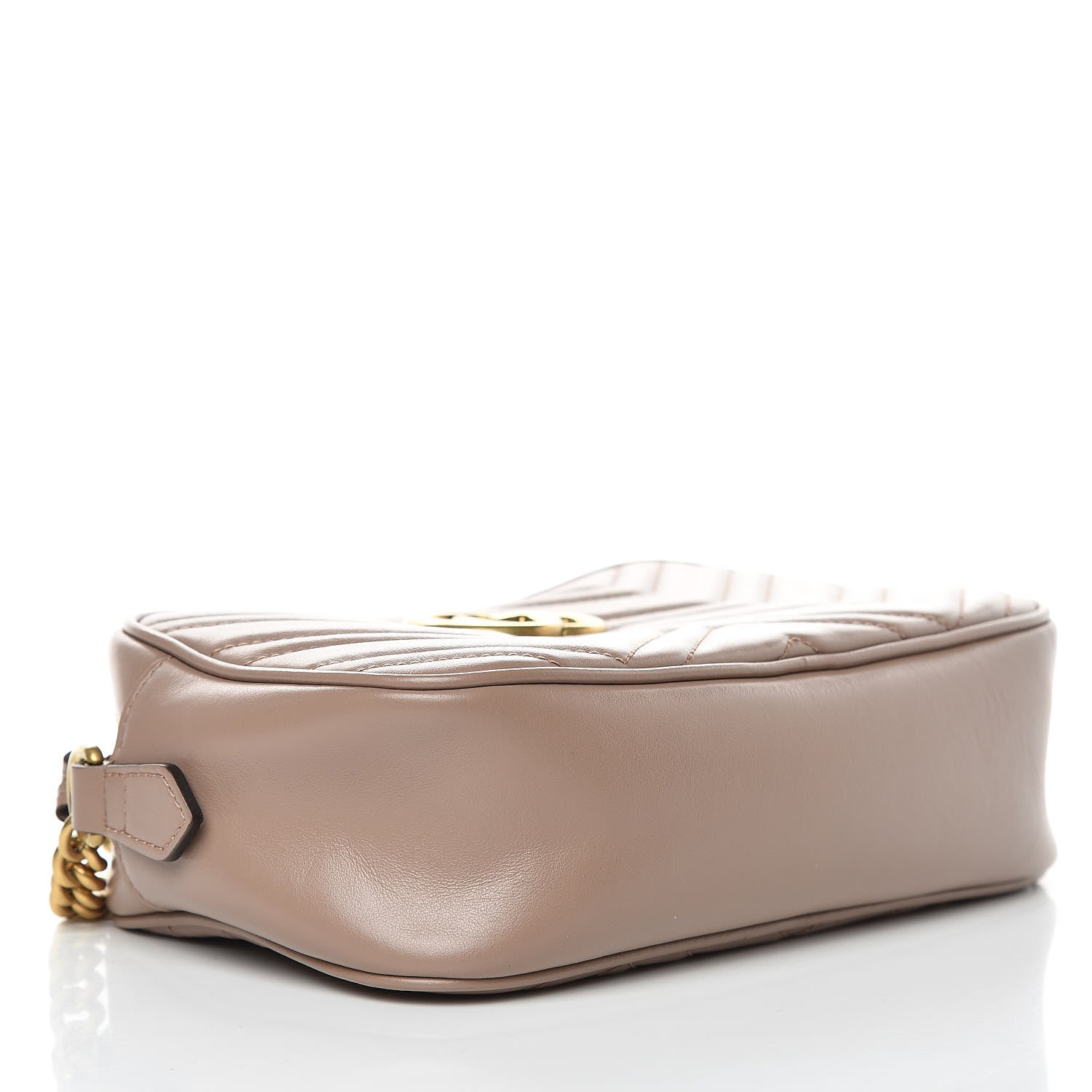 Gucci Calfskin Matelasse Small GG Marmont Chain Shoulder Bag Taupe 4 of 9