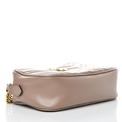 Gucci Calfskin Matelasse Small GG Marmont Chain Shoulder Bag Taupe 4 of 9