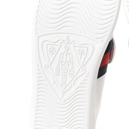 Gucci Calfskin Ayers Web Blind for Love Embroidered Womens Ace Sneakers 38.5 White 7 of 10